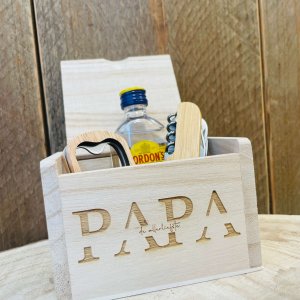 Gevuld houten doosje papa