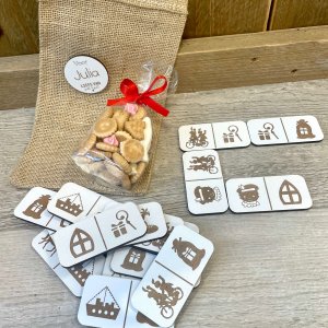 Jutezakje met sint DOMINO